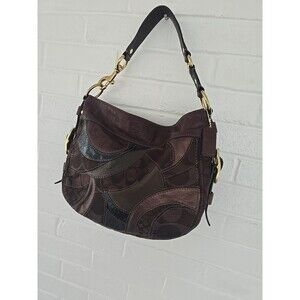 COACH Zoe Patchwork Leather Hobo Shoulder Bag Handbag Y2K Purse Vintage